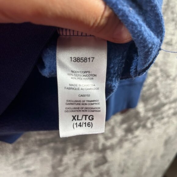 Champion Sweater Youth Extra Large 14/16 Blue Crewneck Logo Sweatshirt Jumper - Picture 8 of 8